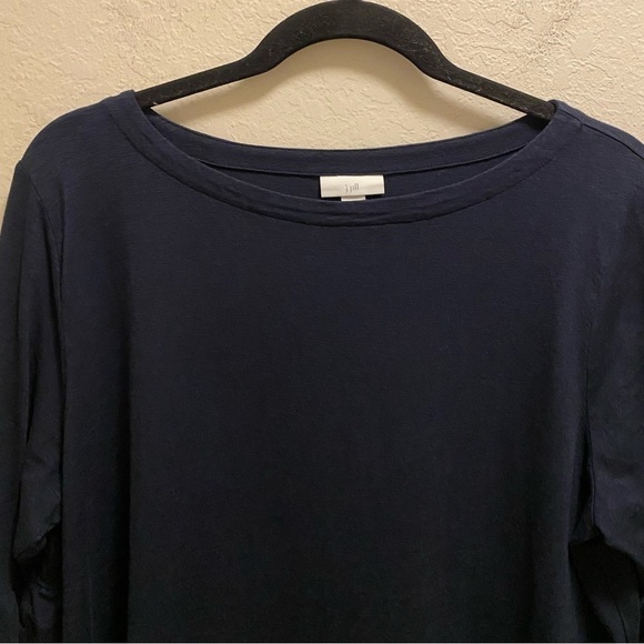 J. Jill Navy Blue 3/4 Flare Sleeve Boat Neck Tunic Size Large - Picture 5 of 8